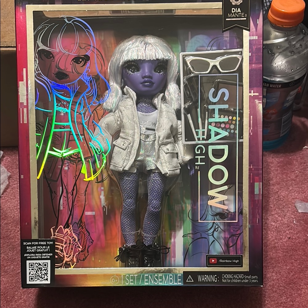 Doll with Silver Hair and Purple Outfit